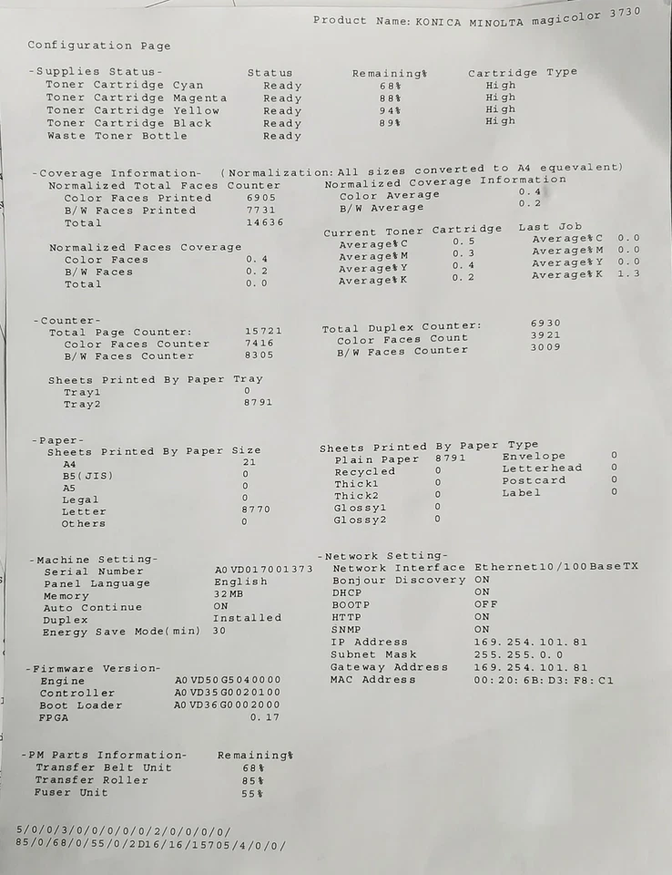 Konica Minolta 3730DN Workgroup Inkjet Printer - Image 2 of 4