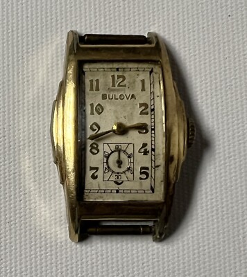 Dessiner l’Antique Antique Art Deco Bulova Curvex Men's Watch Step Case 10K RGP
