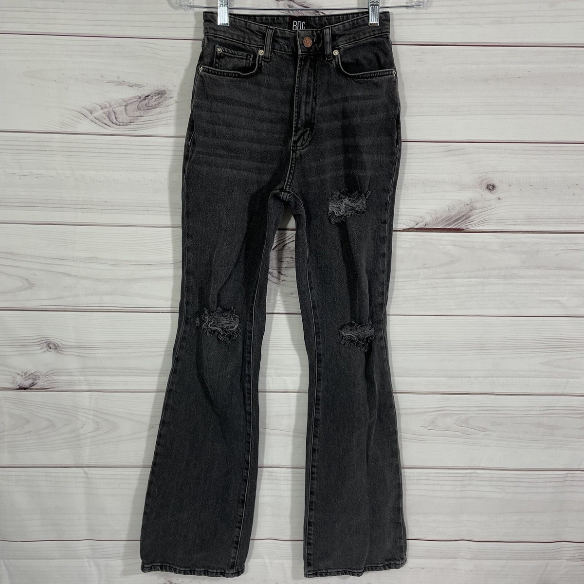 BDG Urban Outfitters High Rise Flare Jeans Womens (Actual Size 23) Black 