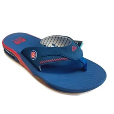 REEF Mens Size 12 Womens 14 Fanning X MLB Chicago Cubs Bottle Opener Sandals