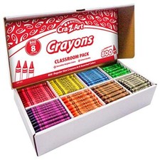 Crayon Bulk Class Pack 800ct 8 Assorted Colors
