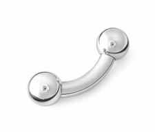 12G 3/8" INTERNALLY THREADED CURVED BARBELL STEEL RING PRINCE ALBERT PA PIERCING