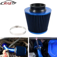 3" 76mm High Flow Inlet Cold Air Intake Cone Replacement Dry Air Filter Blue