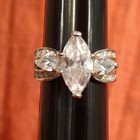 Silver Tone Crystal Rhinestone CZ??? Costume Cocktail Ring 6 Jewelry Statement — photo 1