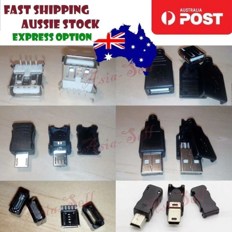 2/10x DIY USB Components Micro Mini USB A B Male Female - Image 2 of 4