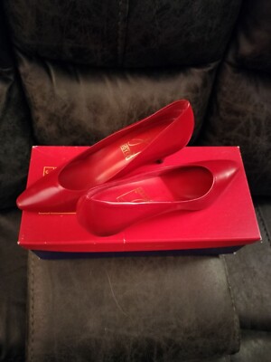 joyce red vintage women low heel shoes