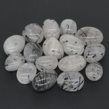 200g Natural Clear Black Hair Rutilated Bulk Tumbled Crystal Healing Mineral