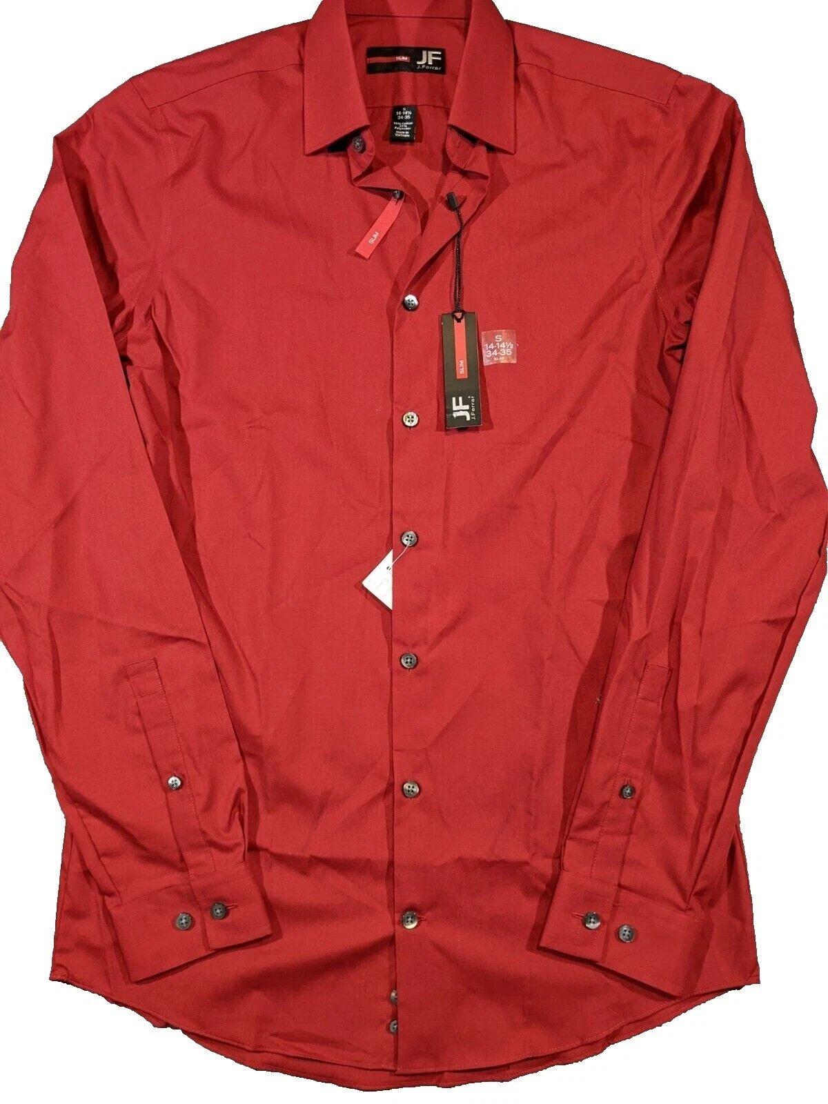 Botón Casual sólido algodón J. Ferrar-Down Shirts for Men