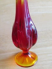 MCM VIKING GLASS AMBERINA VASE 9 1/2" HIGH