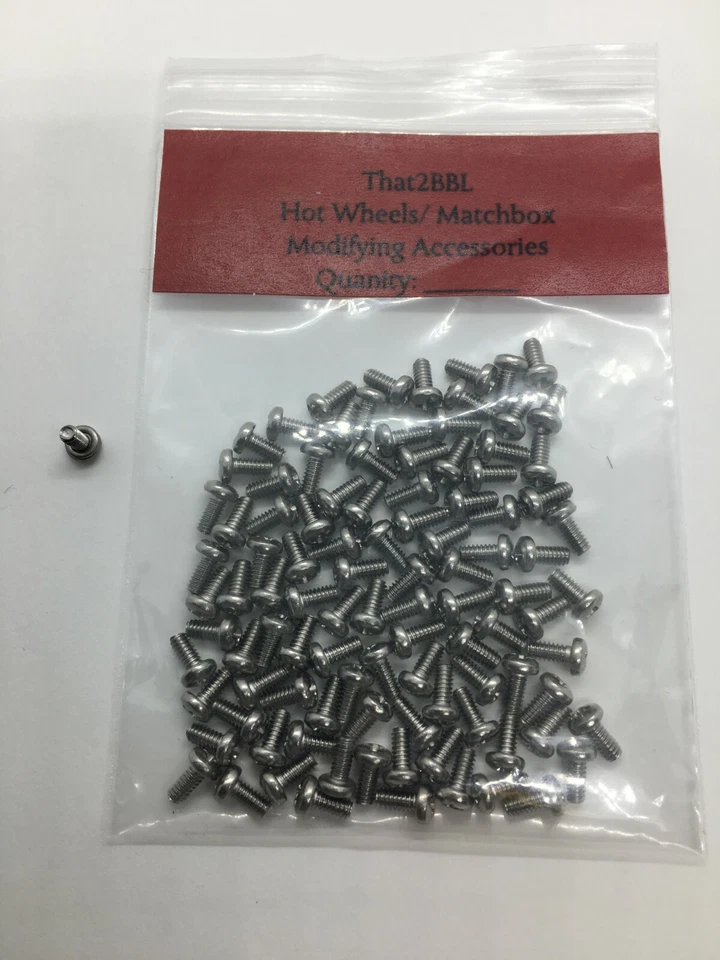 300 CUENTAS HOT WHEELS ACCESORIOS MODIFICACIÓN #2-56x3/16" TORNILLOS ACERO INOXIDABLE Foto 4 de 4