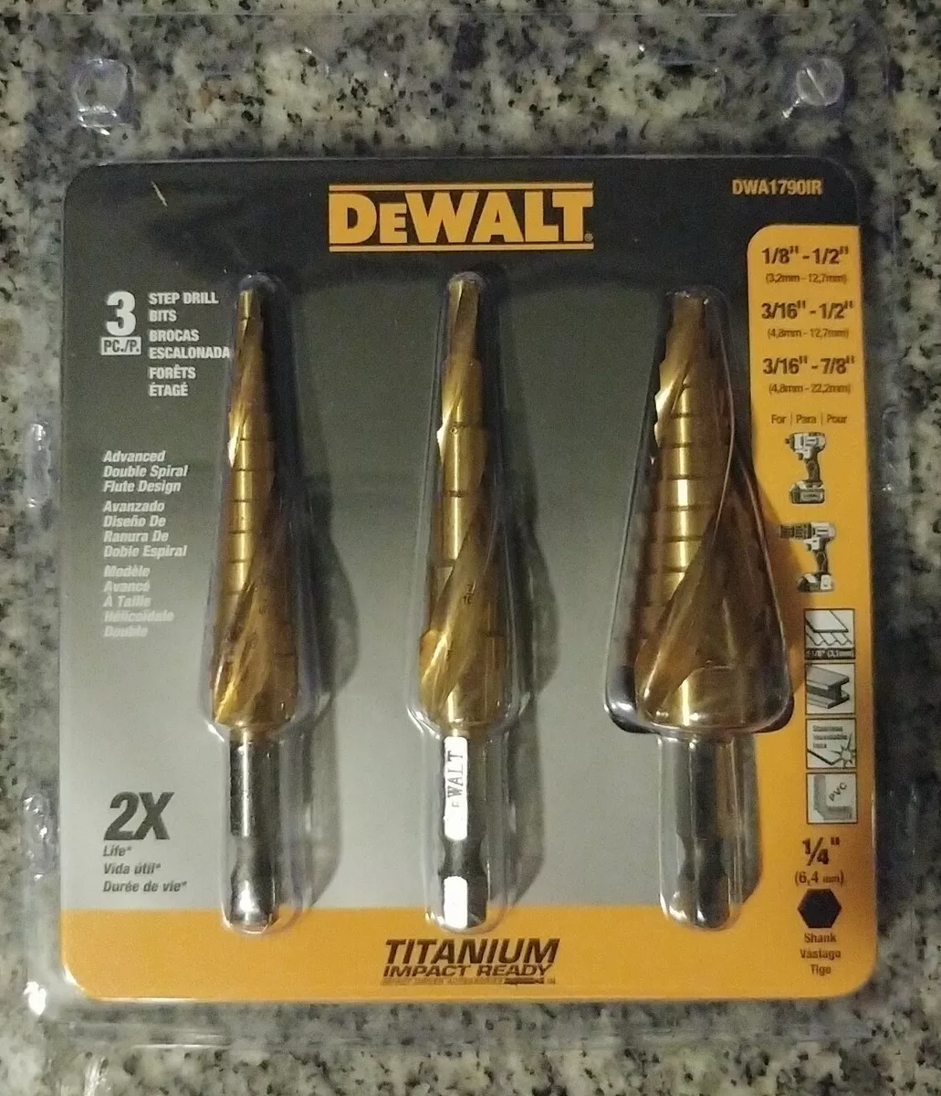 Dewalt Step Drill Bit Set 3 Piece Dwa1790Ir eBay