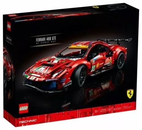 LEGO TECHNIC 42125 FERRARI 488 GTE AF CORSE #51 BUILDING SET MISB SEALED FROM US
