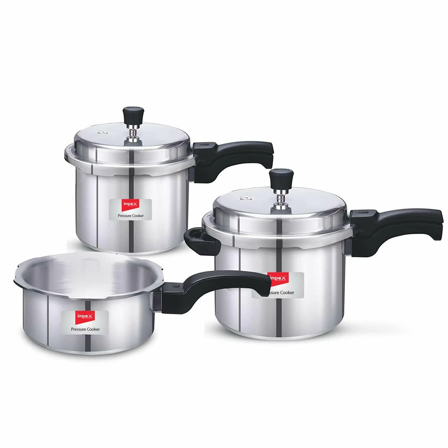New Impex Induction Base Pressure Cooker Family Combo Set of 2, 3 & 5 Litre
