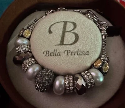 COOLSTEELANDBEYOND Bracciale Perline Oro Con Zirconi - Gioiello Elegante Per Donna E Ragazza - 2