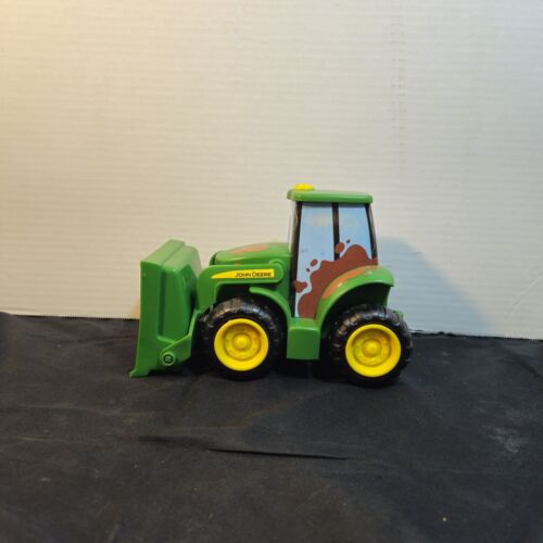 John Deere Tractor Loader Plastic Toy Green 7 1/4" Push 'N' Roll Johnny - Picture 2 of 19