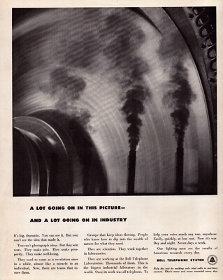 Bell Telephone System American Research Laboratories WWII Vintage Print Ad 1943