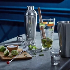 New In Box Libbey Glass 9-piece Mixologist Set Bartender Cocktail Kit Great Gift