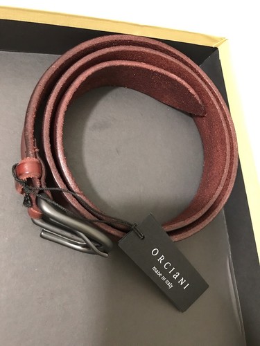 Cintura Orciani in pelle artigianale di lusso italiana 34W~36W nuova con etichetta $450 - Foto 6 di 8