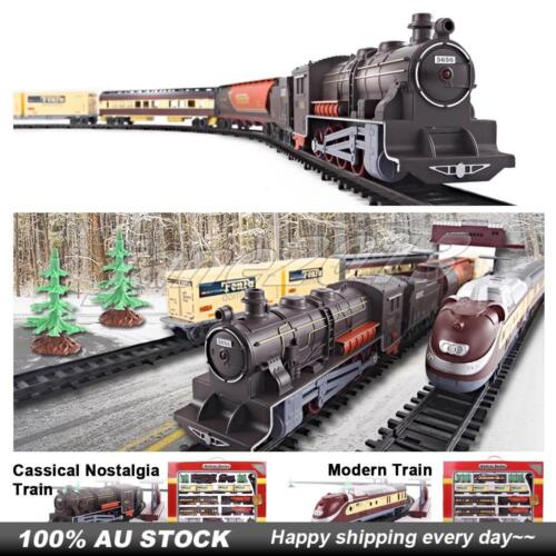 Electric Classic/Modern Toy Train Set Kids Rail Track Carriages Vehicle - Picture 4 of 16