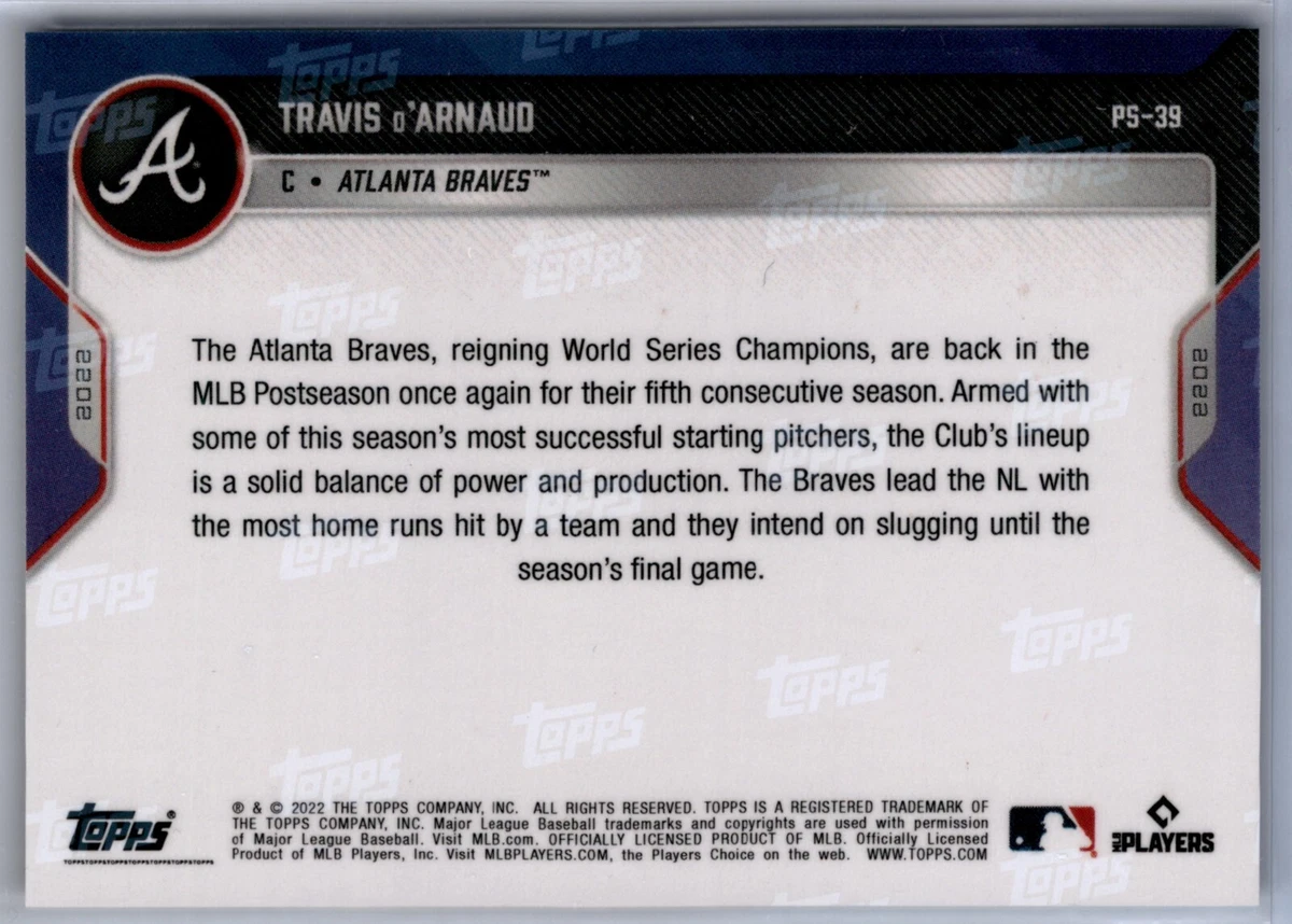 2022 Topps Now Postseason #PS-39 Travis d'Arnaud Base Card