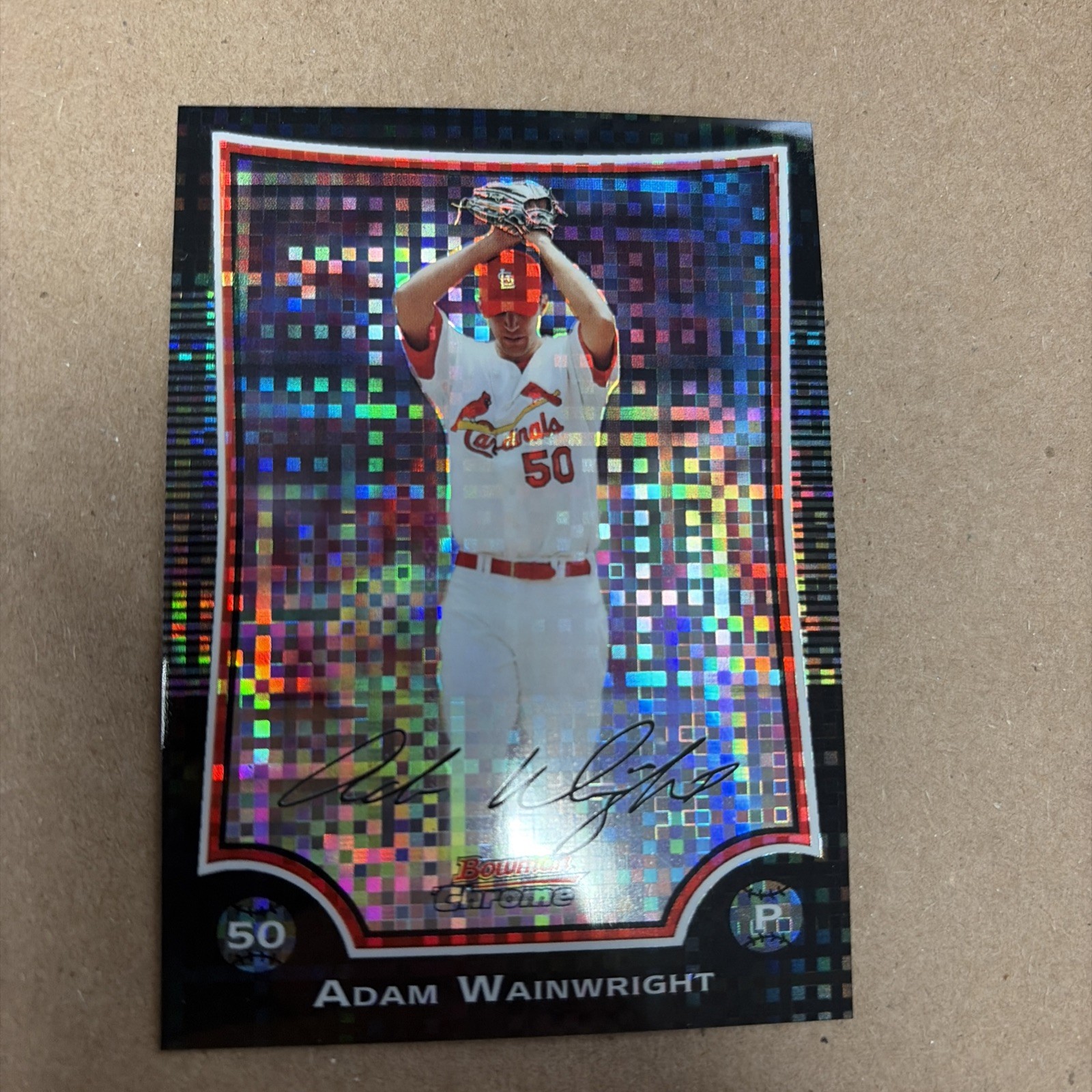 2009 Bowman Chrome Adam Wainwright #137 X-Fractor /250 Cardinals