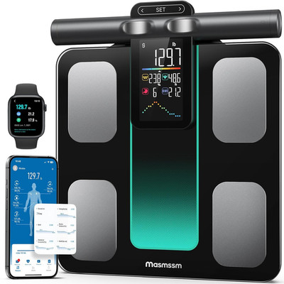 Smart Scale for Body Weight and Fat, 8-Electrode Full-Body Composition Scale wit