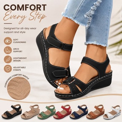 2026 NEW Women's Orthopedic Wedge Sandals Soft Sole Comfort Summer Walking Shoes