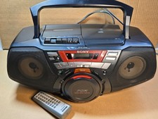 Sony CFD-G50 Portable Boombox CD Radio Cassette Player W/Remote - Tested Working
