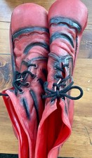 RUBBER LACE UP RED CLOWN SHOES VINTAGE Bottoms 13" Long