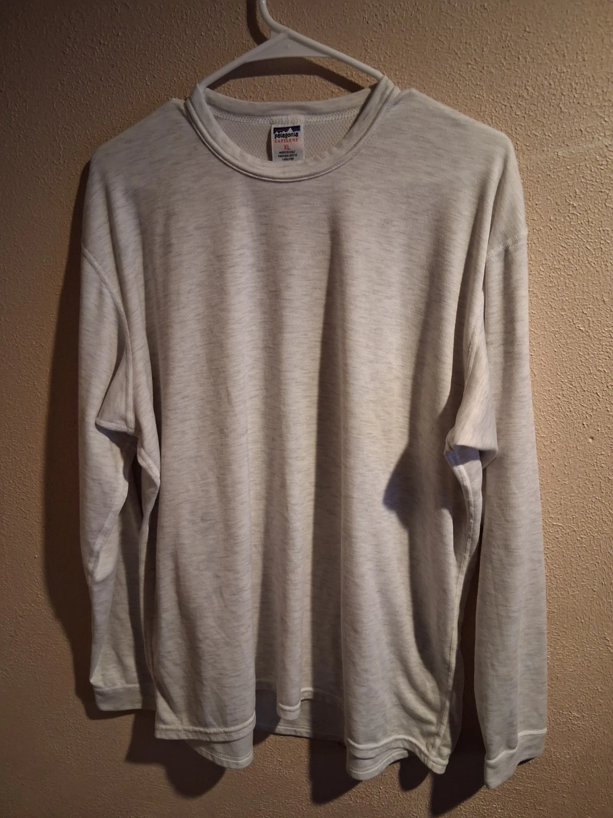 Vintage Patagonia Capilene Shirt Men's XL White Long Sleeve Base Layer USA 51884