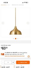Meyercross Brand Rating 4.55 Mackenzie 1-light Brass Metal Pendant