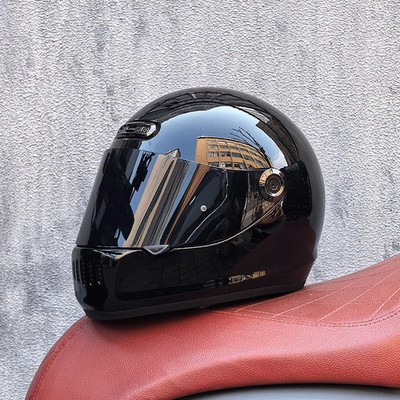 ORZ-811 Racing Helm Motorradhelm Herren Damen Retro Vollhelm Motorcycle Helmets