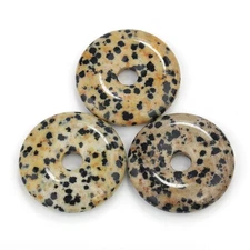 Natural Dalmation Jasper Donut Circle Pendant Size 40mm 50mm Sold Per Piece