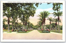 Vintage New Orleans City Park Anseman Ave Linen Postcard by E.C. Kropp