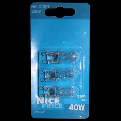 3 x  Halogenbirne 40W 230V Halogen Birne Stiftsockel G9 dimmbar