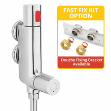 Mini Thermostatic Shower Mixer Valve 45mm Centres Chrome + Easy Fix Plate Option