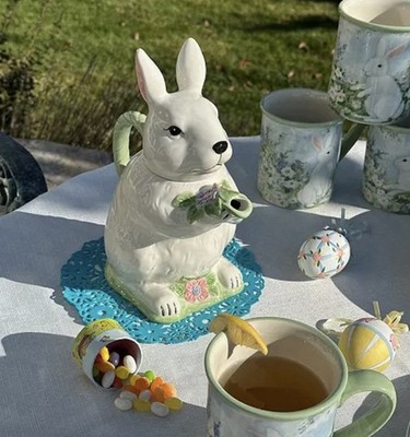 Easter Morning Figural Bunny Teapot