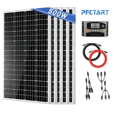 500W Watt Solar Panel Kit Monocrystalline 12V Volt for Home RV Camping Boat Car