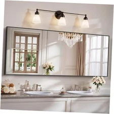  Bathroom Mirror 72"x30", Large Matte Bathroom Mirror for 72"L x 30"W Black