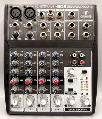 Behringer XENYX 802 Audio Mixer 8 Input 48V Mint Cosmetic Condition NO POWERPACK
