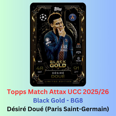 Topps MATCH ATTAX 25/26 Champions League 2025/2026 Black Gold Désiré Doué - BG8