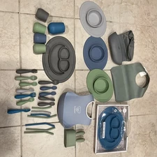 EZPZ Bundle Baby Led Suction Plates Bowls Mats Spoons Forks Tiny Cups BPA Free
