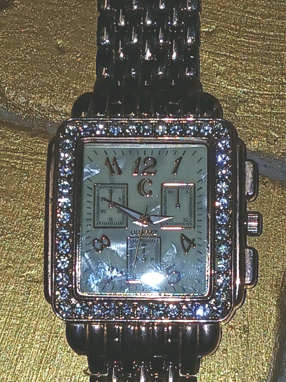 C Silver Rectangular Quartz Wristwatch Analog Bra… - image 4