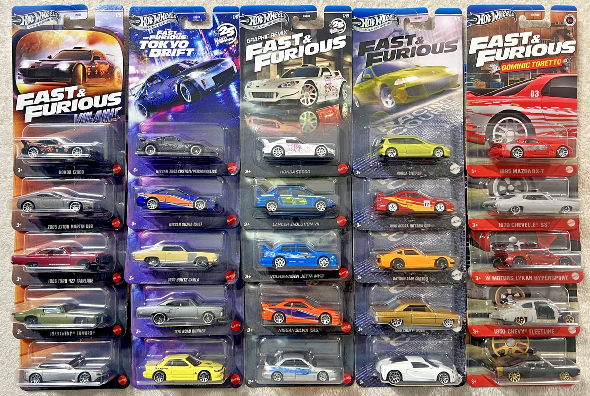 LOT OF 5 HOT WHEELS FAST & FURIOUS 5 CAR SETS ALL DIFFERENT *NEW