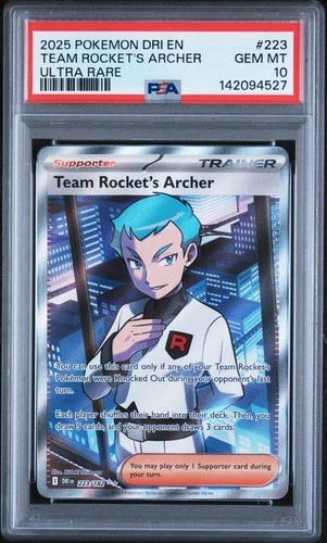 2025 POKEMON DRI EN-DESTINED RIVALS ULTRA RARE #223 TEAM ROCKET'S ARCHER PSA 10