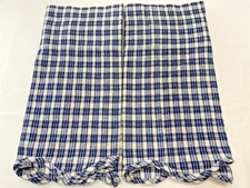 JC Penney Home Collection Cotton Navy Blue & White Check Window Curtain Valances