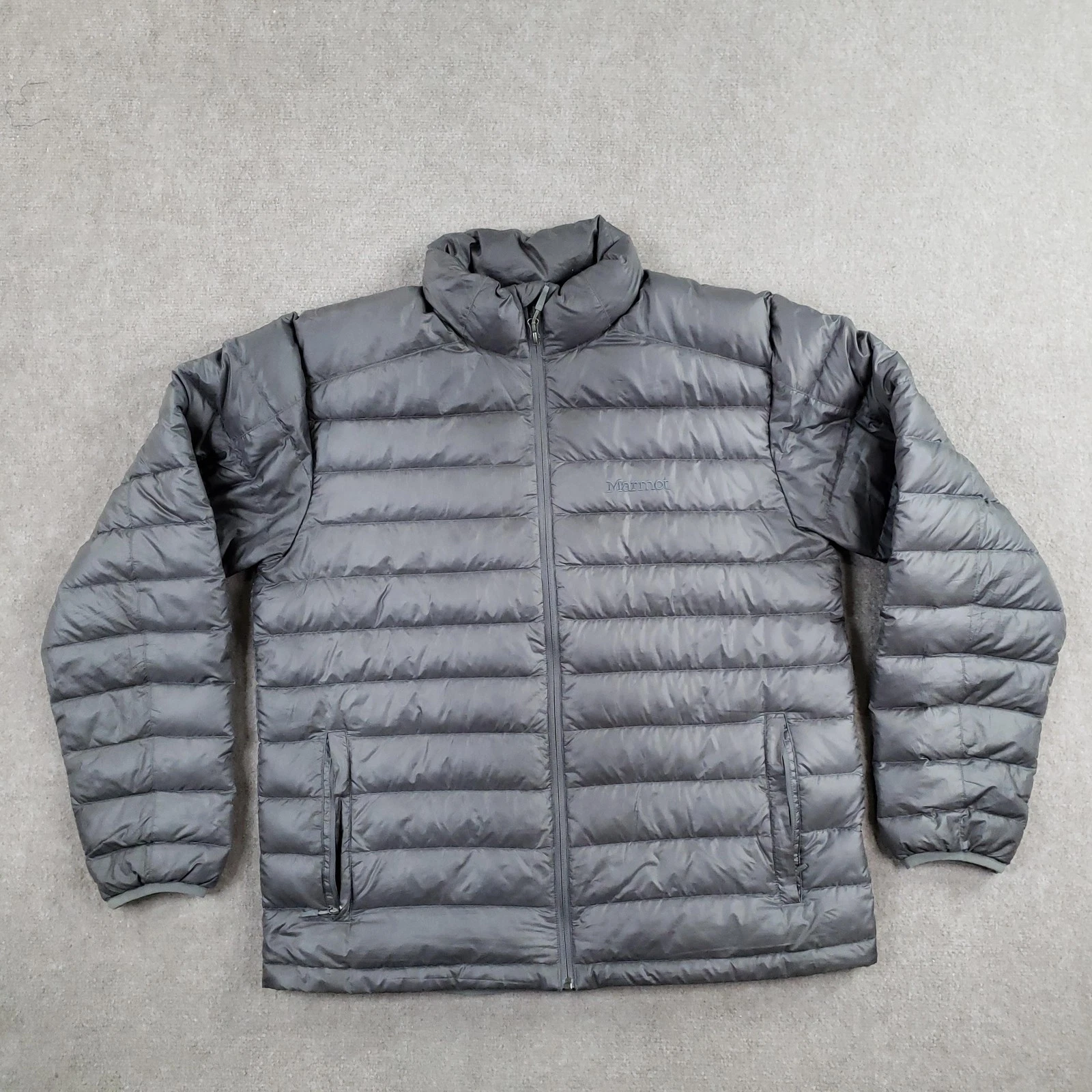 Marmot Jacket Mens XL Gray Puffer Insulated Down 700 Fill Full Zip Mock Neck
Opens in a new window o