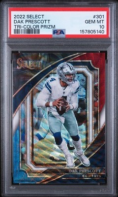 2022 Panini Select #301 Dak Prescott Tri-Color Prizm /149 - PSA 10 | DAL Cowboys