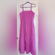 Donna Morgan Tiered Cotton Maxi Sundress in Pink Size 16 NWOT