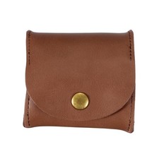 Rustic Leather Coin Purse, Unisex Small Pocket Pouch, Brown